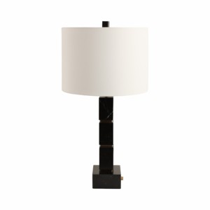 Lampada da Tavolo Quadrata Moderna con Base in Marmo e Paralume in Tessuto per Camera da Letto, Soggiorno, Comodino e Scrivania - Product Image 4