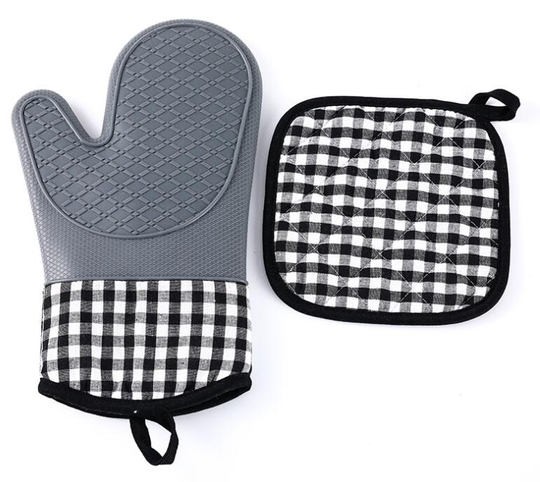 Набор силиконовых рукавиц и держателей для кастрюль, термостойкие гибкие Прихватки для духовки, кухни, приготовления выпечки