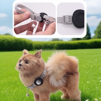 Colliers anti-perte pour animaux de compagnie avec étuis de protection en silicone pour traceurs - Collier de type choker à libération rapide en caoutchouc solide pour chats