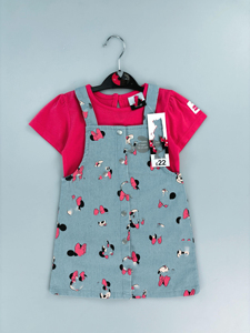Ropa de Bebé de Gran Venta Colección de Verano para Niñas Pequeñas Conjunto de 2 Piezas Vestido de Manga Corta + Vestido de Mezclilla para Bebés Niñas - Product Image 4