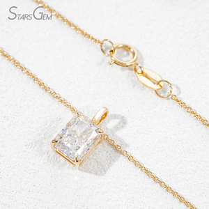 Collar con Colgante de Diamante de Laboratorio de Corte Radiante de 1.0ct, Oro Sólido de 14k, Joyería Fina Starsgem - Product Image 4