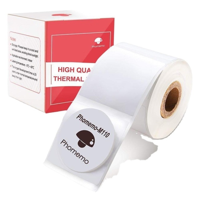 Hot Selling for Phomemo M110/M200 200pcs /Roll 30x30mm Round Self-Adhesive Thermal Labels