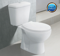 WC à deux pièces en céramique allongé moderne avec siphon en S pour salle de bain d'hôtel HTT-05C