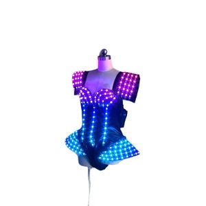 Traje LED Luminoso para Mujer, Body Sexy, Disfraz GOGO DS, para Bar, DJ, Fiesta, Actuación, Baile, con Luces LED de Colores Cambiantes - Product Image 6