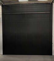 Porte de garage moderne isolée en aluminium noir électrique automatique intelligente pour villa de luxe