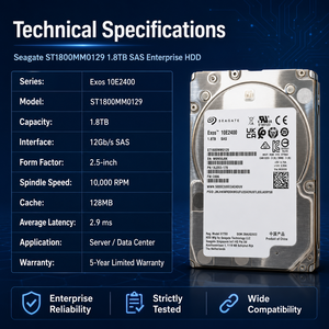 Disque dur SAS Seagate 1,8 To 10K ST1800MM0129, 2 millions d'heures MTBF, charge utile de 550 To/an, double port, fonctionnement 24/7 pour RAID, VDI, OLTP - Product Image 2