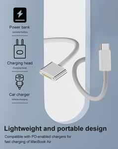 Câble USB magnétique de type C de haute qualité, 2 m, 140 W, 28 V/5 A, charge rapide, gaine en nylon, garantie de 12 mois pour les appareils Macbook, blindé - Product Image 4