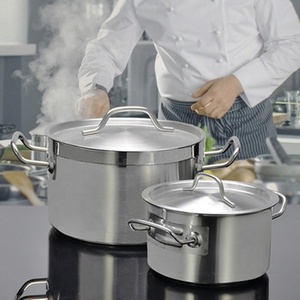 Marmite de cuisson commerciale en acier inoxydable <span class=keywords><strong>grande</strong></span> <span class=keywords><strong>capacité</strong></span>, à induction, avec couvercle, pour soupes et bouillons - Product Image 2