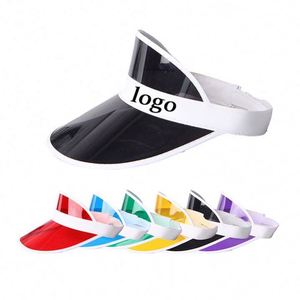 Casquette de soleil Ys171 en PVC, ajustable, multicolore, pour le voyage et la plage, avec logo publicitaire, collection Printemps-Été - Product Image 1