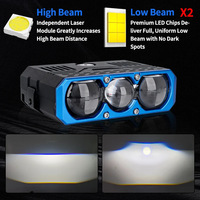 Projecteur LED 200W Blanc 6000K Jaune 3000K 12V Faisceau Haut et Bas 3 Lentilles Phares de Voiture Feux de Grille pour Véhicule Tout-Terrain Camion VTT