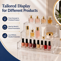 Support d'affichage en acrylique transparent de qualité supérieure, utilisable dans de multiples contextes, pour produits de beauté, petits pots et bibelots