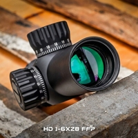Lunette de visée T-Eagle HD1-6X28 FFP la plus compacte avec tube de 34 mm, verrouillage de tourelle, réticule éclairé, résistante aux chocs et étanche pour une utilisation tactique