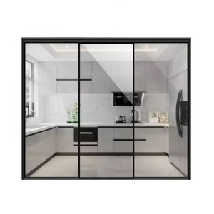 Thông minh nội thất trượt cửa kính khóa mới nhất trackless thiết kế cho phòng ngủ phân vùng phòng khách vòm cửa trượt - Product Image 4