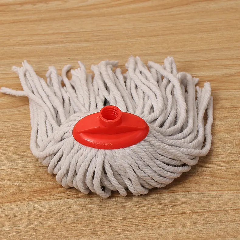 Empresa de limpieza Utiliza cabezales de mopa de repuesto de hilo de algodón Juntas de plástico en espiral de larga duración