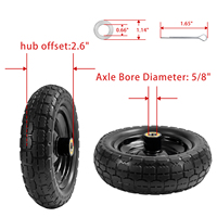 Roue de remplacement industrielle pour brouette, chariot à main, tondeuse à gazon, roue de 10 pouces en polyuréthane solide, sans chambre à air, roue à 4 temps