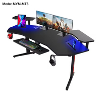 Escritorio de Computadora para Gaming al por Mayor, Mesa de Carreras con Luces Led RGB, Mesa de Juego para Gamers