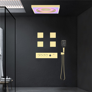 STOTS Pommeau de <span class=keywords><strong>douche</strong></span> thermostatique multifonctionnel <span class=keywords><strong>en</strong></span> laiton avec LED, effet pluie, massage, fonction pause, doux <span class=keywords><strong>et</strong></span> intelligent, pour salle de bain <span class=keywords><strong>et</strong></span> appartement - Product Image 4
