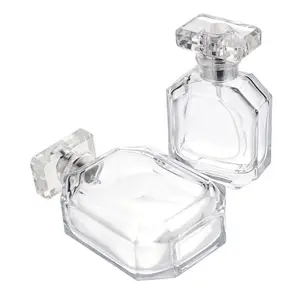 Vaporisateur de parfum octogone de 50ml bouteille de parfum en verre transparent vaporisateur de voyage portable