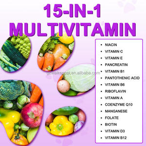 Multivitamines <span class=keywords><strong>pour</strong></span> chiens 15 en <span class=keywords><strong>1</strong></span>, comprimés à mâcher avec glucosamine, chondroïtine, MSM, probiotiques, huile de poisson, saveur canard à la pekingaise, 180 unités - Product Image 5