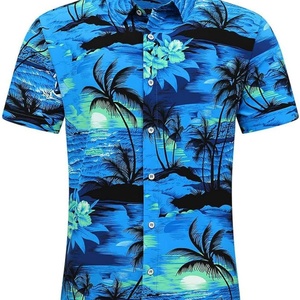 Chemise Hawaïenne Extensible pour Homme, Style Vintage Sans Manches, Boutonnée, Imprimé Floral Tropical par Sublimation, Anti-UV, Idéale pour l'Été - Product Image 2