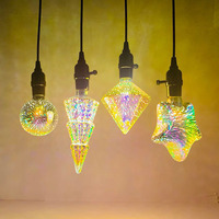 Nouvelle décoration de Noël, ampoule LED en forme de feu d'artifice, E27, colorée, 3D, pour la maison