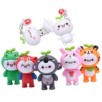 2023 USB 2,0 Flash Drive 64GB 32GB 16GB 8GB 4GB animales de dibujos animados Pen Drive silicona Memory Stick regalo gratis llavero Pendrive