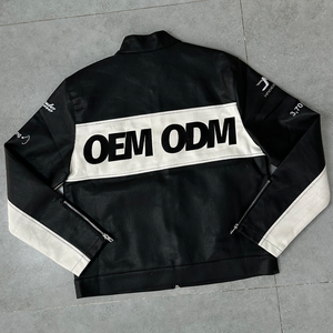 جاكيت رجالي كلاسيكي لسباق الدراجات النارية من الجلد الثقيل بتطريز مخصص من مصنعي الملابس الأصليين - Product Image 2