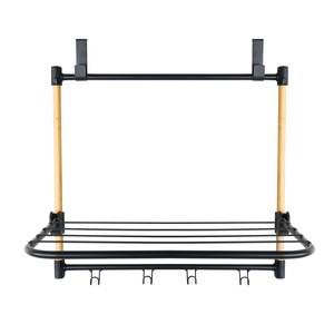 Estante de secado de ropa plegable que ahorra espacio, colgador de estante colgante trasero para puerta con 4 ganchos, estante secador de ropa - Product Image 4