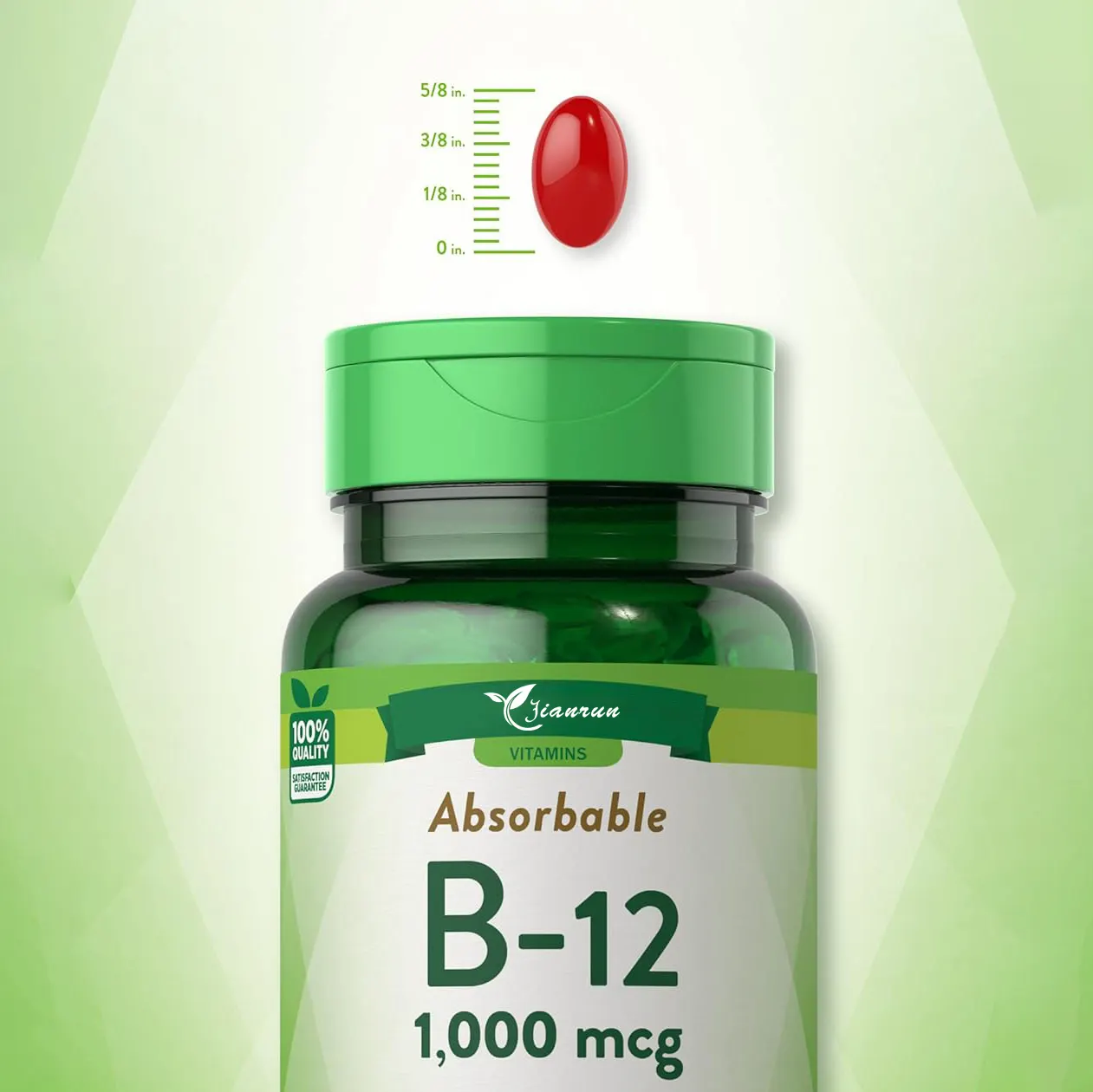 Vitamin B12 Softgel Capsules Nerve Brain Health Supplements Infused Capsules with Organic Spirulina Vitamins Energy booster