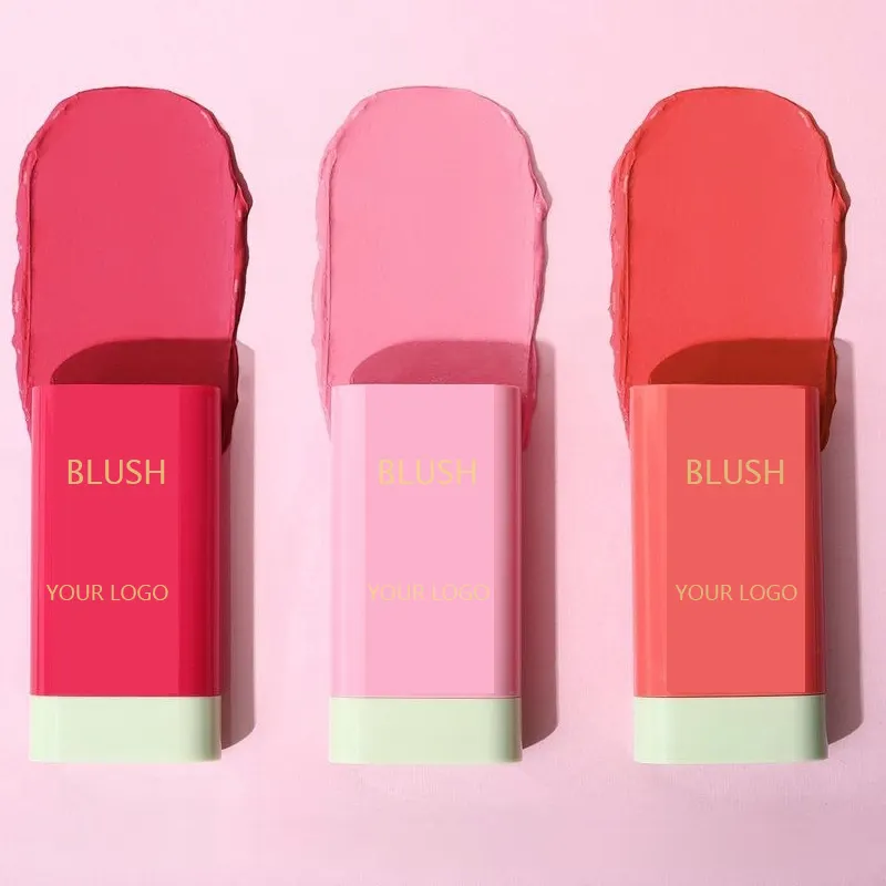 Private Label 14 colori Blush Stick guance Lip Tint Eyeshadow Vegan Pink Orange cremoso Cheek pixi Face Makeup Cosmetic