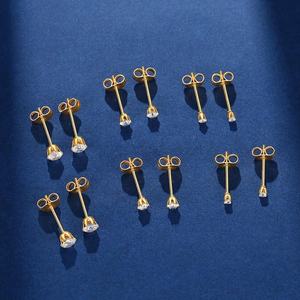 गर्म बिक्री फैशन गहने सोने की प्लेटेड स्टेनलेस स्टील डायमंड ज़िरकॉन स्टड साधारण महिला कान स्टड <span class=keywords><strong>10</strong></span> जोड़ी बालियां सेट - Product Image 4