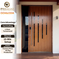 Portes d'entrée extérieures de sécurité en aluminium et verre insonorisées anti-effraction OEM PSL 2026 pour maisons, villas et résidences