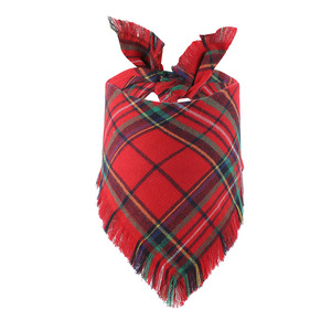 Tanpopo Brand Custom Stylish Plaid <strong>Dog</strong> <strong>Bandana</strong> Bibs Scarf <strong>Christmas</strong> Kerchief with Tassels Edges Festival Supplies Pet <strong>Bandana</strong> - Product Image 6