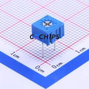 Resistencia Ajustable/Potenciómetro 3362P-1-200LF, Componente de Orificio Pasante (THT)-3P, Resistencia de 7x6.6mm, 20 Ohmios, 10%, 500mW, 100ppm ℃ - Product Image 1