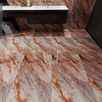 Carrelage en marbre de porcelaine rose poudré brillant Foshan Elegant 600x1200mm, imperméable, moderne, pour sol et mur de salle de bain