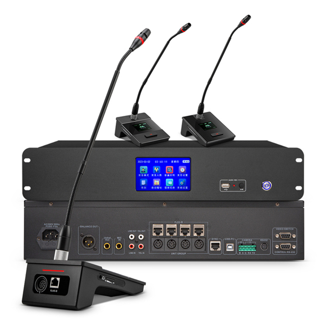 Wired Removable Base 5 Pin Gooseneck Microphone Table Condenser Audio Conference System for Video Conferencing