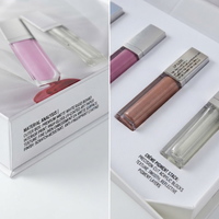 Ensemble d'emballages de luxe sur mesure pour gloss à lèvres blancs, boîte rigide pliable à fermeture magnétique avec insert personnalisé