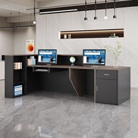 Comptoir de réception de style moderne, de haute qualité, luxueux, commercial, long, pour hôpital, bureau, forme artistique
