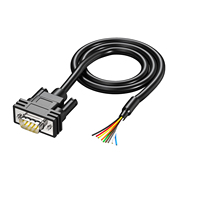 Cable de Extensión RS232 D-SUB Serial DB9 Macho/Hembra de Alta Calidad con Cable Desnudo, Conductor de Cobre Puro y PVC para Uso en Computadoras