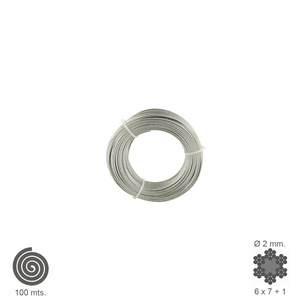 Cable Galvanizado de 2 mm. (Rollo de 100 metros) No apto para levantar objetos - Product Image 1