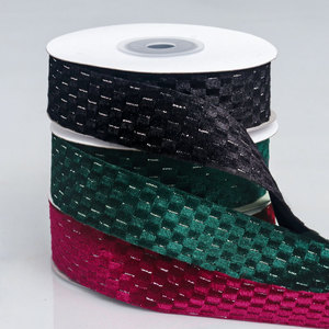 Gümüş tel kadife dama dokuma şerit DIY papyon saç aksesuarları papyon silindir şapka ayakkabı çiçek kabartmak dekorasyon - Product Image 4