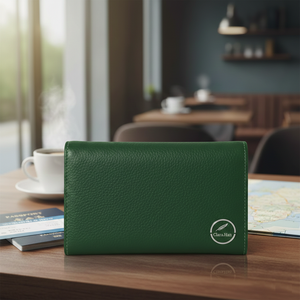 ClaraHan Cartera de Viaje Delgada Azul Marino de PU para Pasaporte y Monedero Multimoneda con Forro de Nylon - Product Image 6
