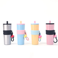 Bouteille d'eau portable Xuzhen, nouvelle collection, en acier inoxydable 316, grande capacité, avec paille, idéale pour la randonnée et le sport, vente directe usine.