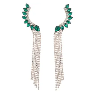 Ultra flash claw chain arc alloy set with long fringe earrings female party earrings