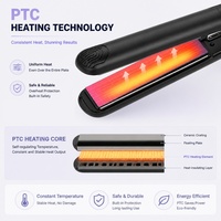 Lisseur plat noir Torlin PTC LCD 150-250°C, chauffe rapide, tension universelle, pour salon, hôtel, usage domestique, marque privée, 60 minutes