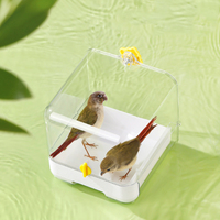 Baignoire pour perroquet de haute qualité en plastique, facile à retirer et à laver, spacieuse, étanche, multifonctionnelle, boîte de bain pour cage à oiseaux