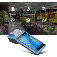 Terminal de paiement mobile POS de 5,5 pouces, terminal POS mobile Android portable avec imprimante intégrée