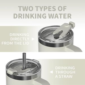 Gobelet isotherme en acier inoxydable de 40 oz, tasse de voyage, porte-gobelet, bouteille d'eau, tasse à café glacé pour boissons froides et chaudes avec paille et couvercle - Product Image 3