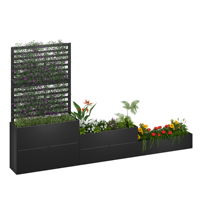 Jardinière Modulaire Extérieure en Acier Galvanisé – Bac de Culture Surélevé Écologique pour Légumes Verts et Fleurs – Écran d'Intimité