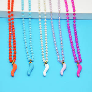 Collar con colgante de cuentas de cristal a la moda para mujer, collar bohemio para niñas, regalos de joyería de fiesta <span class=keywords><strong>Rave</strong></span> de verano al por mayor - Product Image 1